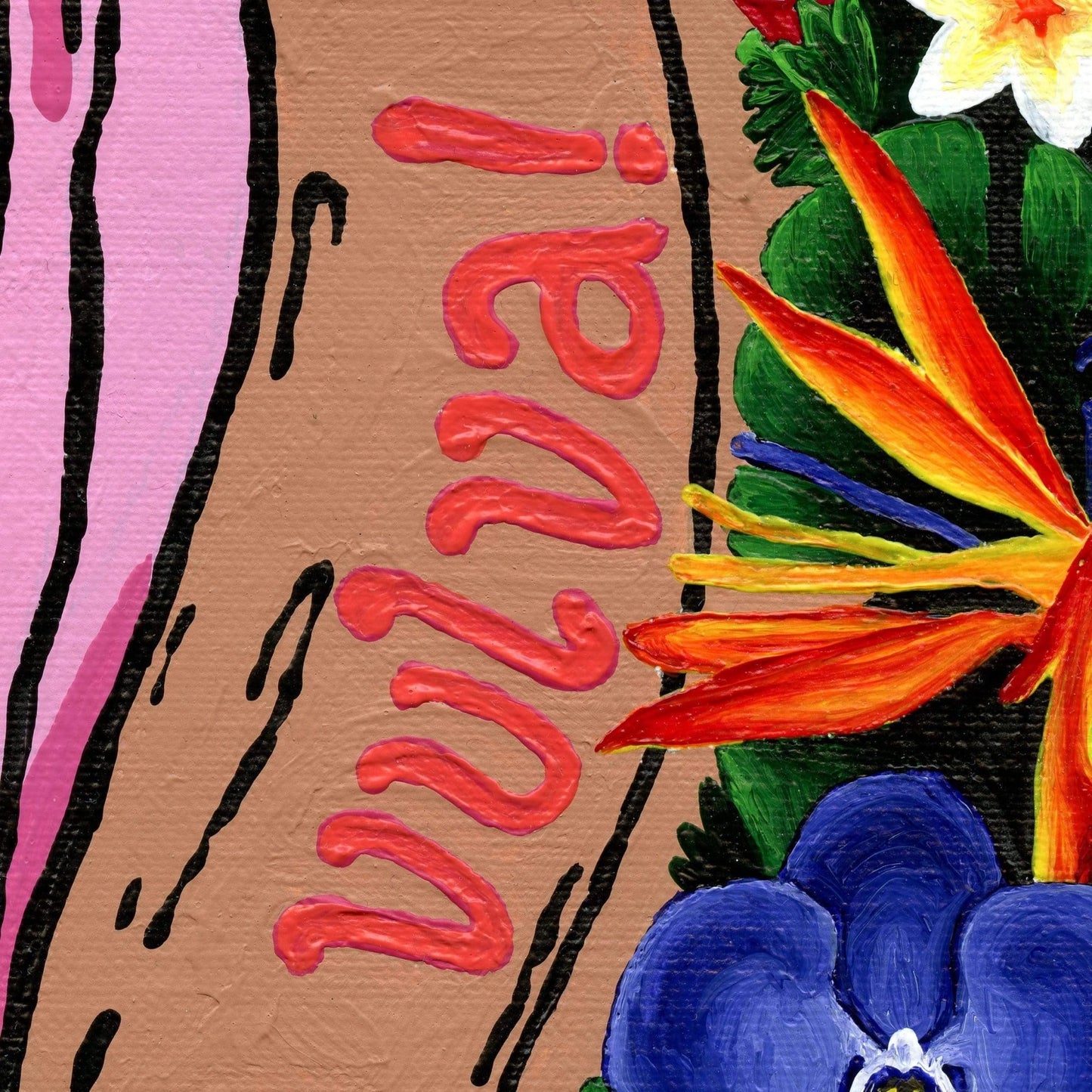 '¡Viva La Vulva!' Throw Pillow (Mid) - Deb Almond Art